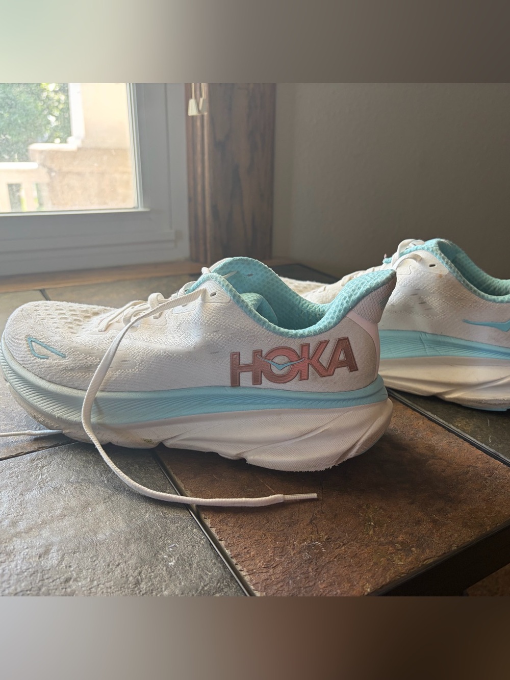 HOKA Women's White & Teal Shoes